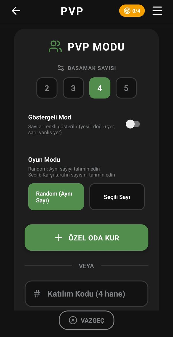 PvP modu: özel oda kur ya da kodla katıl