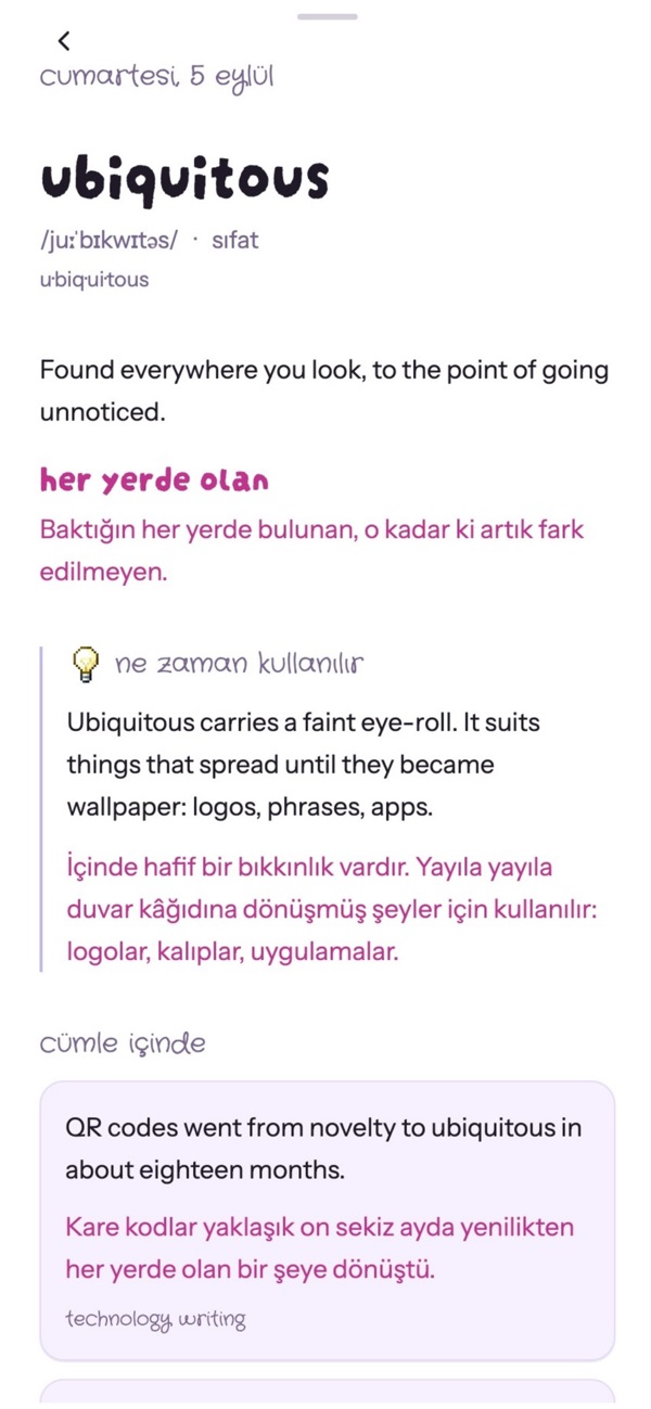Geçmiş bir günün kelimesi